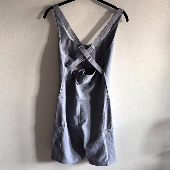 NWT Beyond Yoga Spacedye Pocket Biker Jumpsuit L Gray Sculpting One-Piece Romper - Picture 5 of 10